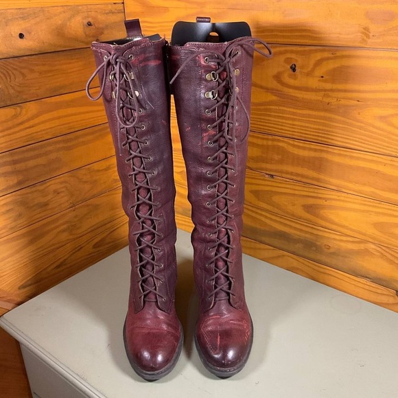 Nine West Vintage America Valory Riding Boot Womens 11M Purple Leather Knee High - Picture 4 of 16